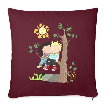 gros amour cher couple cadeau chemise - Housse de coussin décorative 45 x 45 cm - bordeaux - Devant