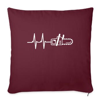 BOIS SCIE TRONÇONNEUSE CADEAU FORÊT FÖRSTER PROFESSION - Housse de coussin décorative 45 x 45 cm - bordeaux - Devant