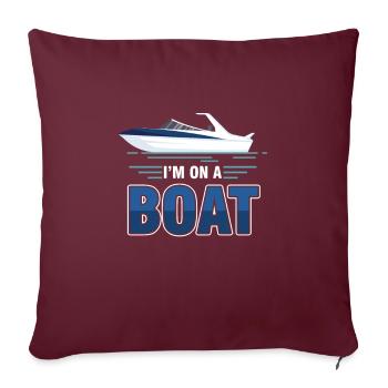 Voilier à la navigation de plaisance Océans Amoureux de la mer, je suis - Housse de coussin décorative 45 x 45 cm - bordeaux - Devant