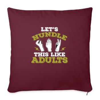 Jeu de mains Rock Paper Scissor Psychology Hilarious - Housse de coussin décorative 45 x 45 cm - bordeaux - Devant