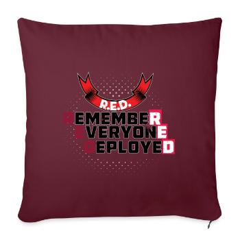 Veteran Marinesoldat Navy RED Denken Sie daran - Sofakissenbezug 45 x 45 cm - Burgunderrot - Vorne