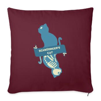 Schroedinger’s Cat I Funny Dead or Alive - Housse de coussin décorative 45 x 45 cm - bordeaux - Devant