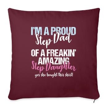 Beau-père Je suis fier de mon père - Housse de coussin décorative 45 x 45 cm - bordeaux - Devant