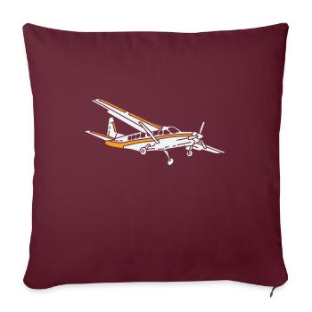 Avion à hélice Aviateur pilote - Housse de coussin décorative 45 x 45 cm - bordeaux - Devant