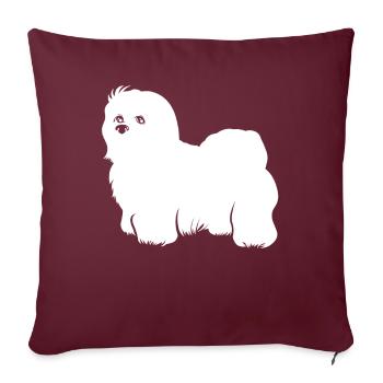 Coton de Tulear - Housse de coussin décorative 45 x 45 cm - bordeaux - Devant