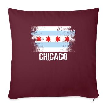 Lac Michigan, Illinois, États-Unis, Amérique américaine, cadeau - Housse de coussin décorative 45 x 45 cm - bordeaux - Devant