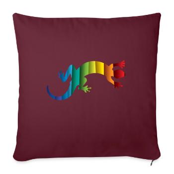Gecko Echse Reptil Silhouette - Sofakissenbezug 45 x 45 cm - Burgunderrot - Vorne