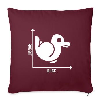 Lapin Canard Graphique Math Pun Élève Enseignant Pâques - Housse de coussin décorative 45 x 45 cm - bordeaux - Devant