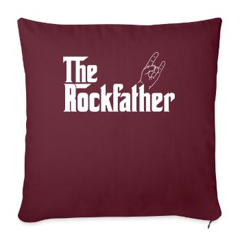Le Rockfather Père Fête Des Pères Rock Music Gift - Housse de coussin décorative 45 x 45 cm - bordeaux - Devant