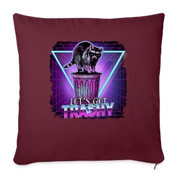 Raccoon Let's Get Trashy Retro Années 80 Années 70 - Housse de coussin décorative 45 x 45 cm - bordeaux - Devant