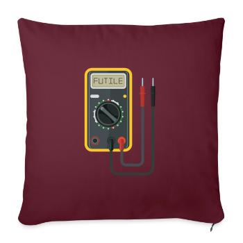 Câblage électrique - Housse de coussin décorative 45 x 45 cm - bordeaux - Devant