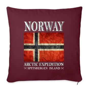 Norvège, Norvège, Norvège - Housse de coussin décorative 45 x 45 cm - bordeaux - Devant