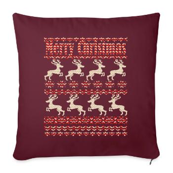 Rennes, Noël moche - Housse de coussin décorative 45 x 45 cm - bordeaux - Devant