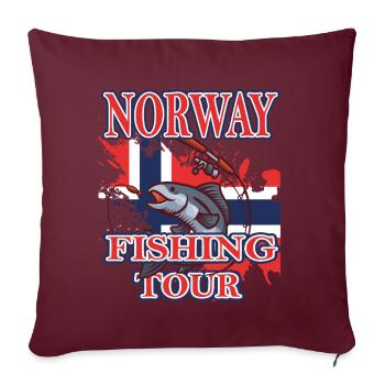 Tour de pêche en Norvège - Housse de coussin décorative 45 x 45 cm - bordeaux - Devant