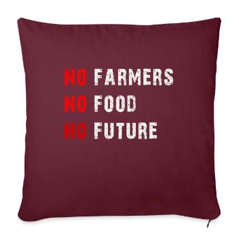 Aucun agriculteur Aucun aliment Aucun futur agriculteur Agriculteur - Housse de coussin décorative 45 x 45 cm - bordeaux - Devant