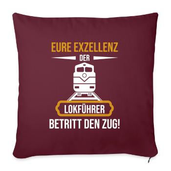 Lokführer shirt • Zug • Lokführer Geschenk - Sofakissenbezug 45 x 45 cm - Burgunderrot - Vorne