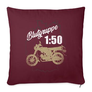 Blutgruppe 1:50 Benzin Kolben Moped Simson Osten - Sofakissenbezug 45 x 45 cm - Burgunderrot - Vorne