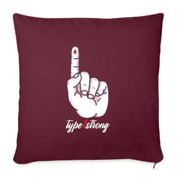 Typ 1 Starke Blutgruppe Finger Blut Geschenk - Sofakissenbezug 45 x 45 cm - Burgunderrot - Vorne