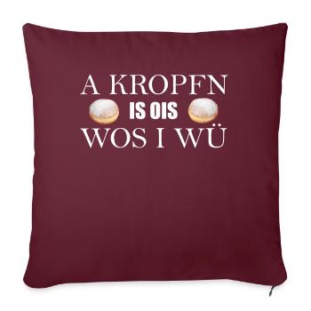 Krapfen Faschingskrapfen Kropfen Kropfn - Sofakissenbezug 45 x 45 cm - Burgunderrot - Vorne