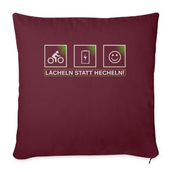 e vélo, sourire au lieu de haleter, vtt, vtt - Housse de coussin décorative 45 x 45 cm - bordeaux - Devant