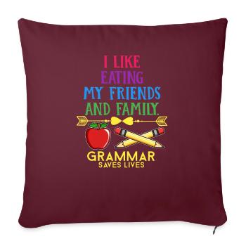 Professeur d'anglais Professeur d'anglais - Housse de coussin décorative 45 x 45 cm - bordeaux - Devant