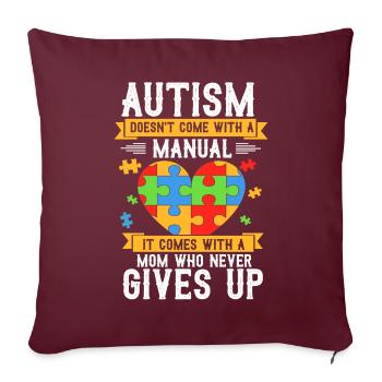Mois de la sensibilisation à l'autisme, l'espoir coloré de l'autisme - Housse de coussin décorative 45 x 45 cm - bordeaux - Devant