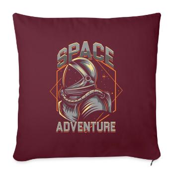 Aventure spatiale J'aime ma planète Space Galaxy - Housse de coussin décorative 45 x 45 cm - bordeaux - Devant