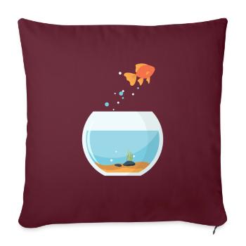 Aquarium aquariophile poisson cadeau marin - Housse de coussin décorative 45 x 45 cm - bordeaux - Devant