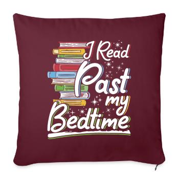 Je lis passé mon amoureux du livre au coucher drôle - Housse de coussin décorative 45 x 45 cm - bordeaux - Devant
