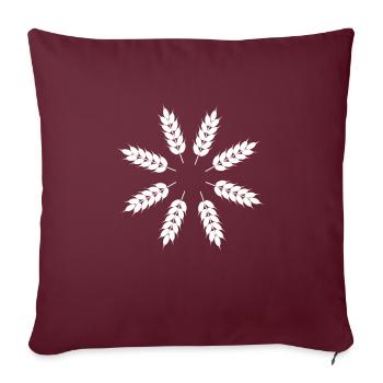 Logo de l'agriculteur Cercle de céréales Agriculteur de céréales - Housse de coussin décorative 45 x 45 cm - bordeaux - Devant