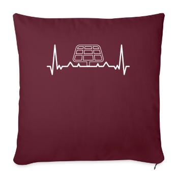 Panneau solaire Heartbeat énergie solaire - Housse de coussin décorative 45 x 45 cm - bordeaux - Devant