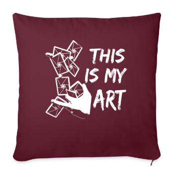 Cartes à jouer cartes magiques cadeaux sorts de magicien - Housse de coussin décorative 45 x 45 cm - bordeaux - Devant