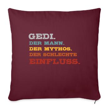 Gedi Weihnachtsgeschenk Firmgedi Taufgedi - Sofakissenbezug 45 x 45 cm - Burgunderrot - Vorne