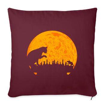Jeu d’échecs chat boîtes à damier - Housse de coussin décorative 45 x 45 cm - bordeaux - Devant
