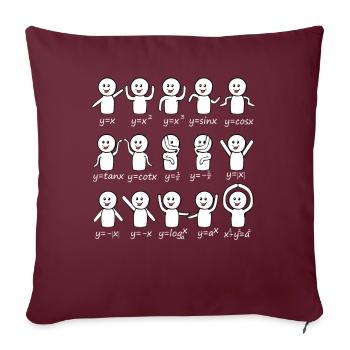 Algebra Dance Funny Chart Math Equation Mat - Housse de coussin décorative 45 x 45 cm - bordeaux - Devant