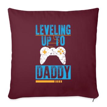 Monter de niveau jusqu'à papa, je vais devenir papa - Housse de coussin décorative 45 x 45 cm - bordeaux - Devant