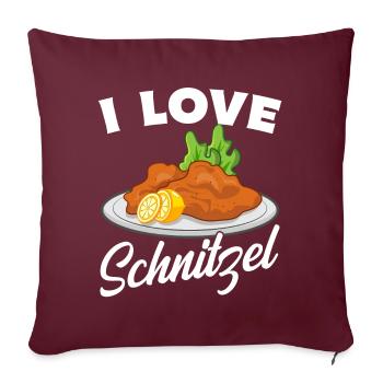 I love Schnitzel - Sofakissenbezug 45 x 45 cm - Burgunderrot - Vorne