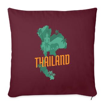 Voyageurs de voyage Elephant Country Tourist - Housse de coussin décorative 45 x 45 cm - bordeaux - Devant