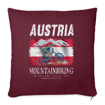 Austria Mountainbiking Radeln Urlaub Geschenk - Sofakissenbezug 45 x 45 cm - Burgunderrot - Vorne