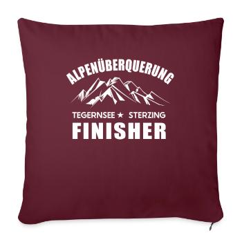Alpenüberquerung Tegernsee Sterzing Finisher - Sofakissenbezug 45 x 45 cm - Burgunderrot - Vorne
