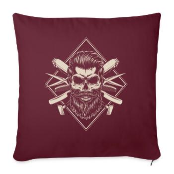 Salon de coiffure, salon de coiffure, coiffeur - Housse de coussin décorative 45 x 45 cm - bordeaux - Devant