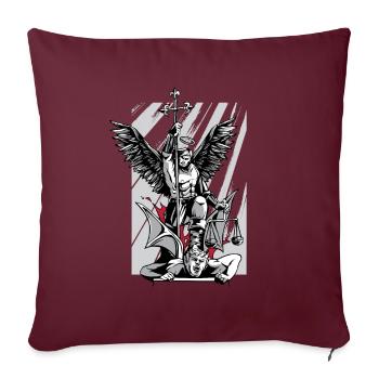 Saint Michel Archange Evil Religion Foi - Housse de coussin décorative 45 x 45 cm - bordeaux - Devant