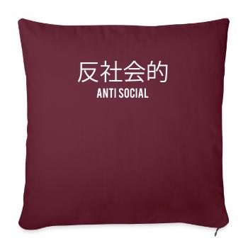 Anti Social Aesthetic Japanese Edgy Style - Sofakissenbezug 45 x 45 cm - Burgunderrot - Vorne