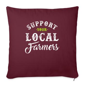Chicken Support Your Local Farmers Life Market - Sofakissenbezug 45 x 45 cm - Burgunderrot - Vorne