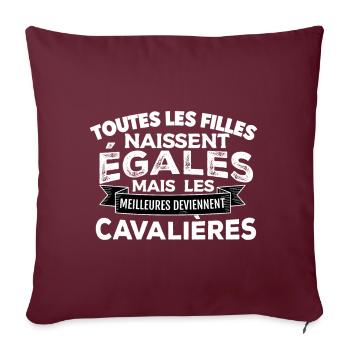 Les meilleures filles deviennent cavalières - Housse de coussin décorative 45 x 45 cm - bordeaux - Devant