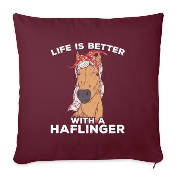 Cheval drôle Haflinger cheval galop anniversaire - Housse de coussin décorative 45 x 45 cm - bordeaux - Devant