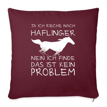 Haflinger Pferd Pferdefreunde Pferdemädchen - Sofakissenbezug 45 x 45 cm - Burgunderrot - Vorne