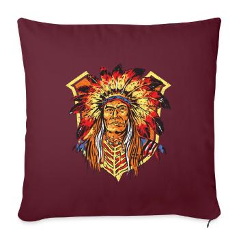 Native Man Indian Aztec Warior Ancient Indigenous - Housse de coussin décorative 45 x 45 cm - bordeaux - Devant