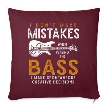 Idée cadeau bassiste bassiste bassiste - Housse de coussin décorative 45 x 45 cm - bordeaux - Devant