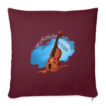 Cadeau d'instrument d'orchestre de musique de violoniste de violon - Housse de coussin décorative 45 x 45 cm - bordeaux - Devant